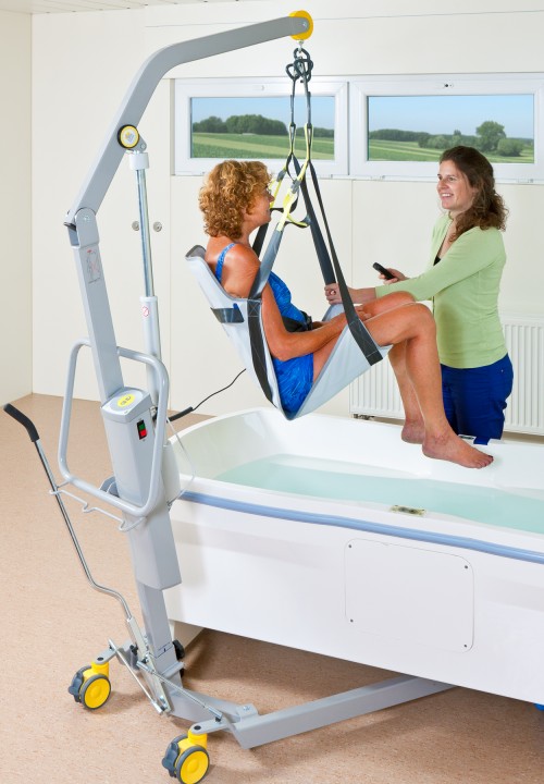 Handi-Move - Ein Bad nehmen - Handi-Move Badesitz - Das Bad komfortabel genießen - Klassische Standard-Einhängevorrichtung , Mobile Lifter 1640 , Badesitz