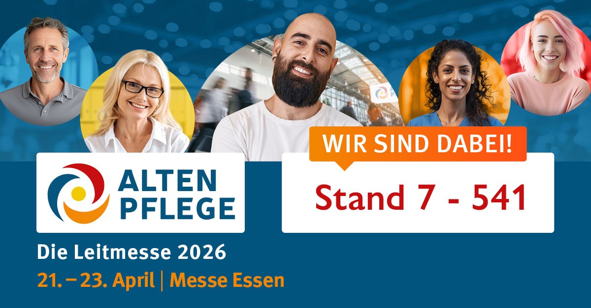 Besuchen Sie uns auf der Altenpflege in Essen vom 21. bis 23. April 2026.