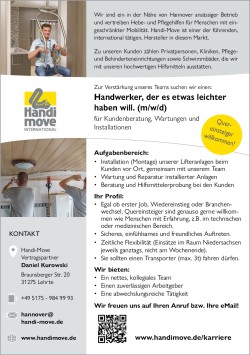 Stellenanzeige Lehrte Handwerker, der es etwas leichter haben will. (m/w/d) für Kundenberatung, Wartungen und Installationen