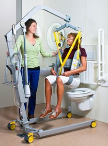 Patientenlifter mit Hebetuch für Toilette