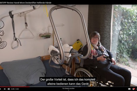 Selbstständige Benutzung des Hebebügels bei Mobitipp - Handi-Move Hebebügel® - Handi-Move Patientenlifter