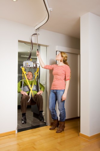 Umhänge-Deckenlifter ; Umhänge-Deckenlifter - Swingsystem ; Hygiene - Toilettenhebetuch ; Hygiene - Badehebetuch - Handi-Move Patientenlifter